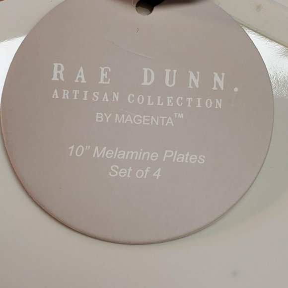 Rae Dunn 10"  "PARTY" Plates Set of 4 - Picture 7 of 8